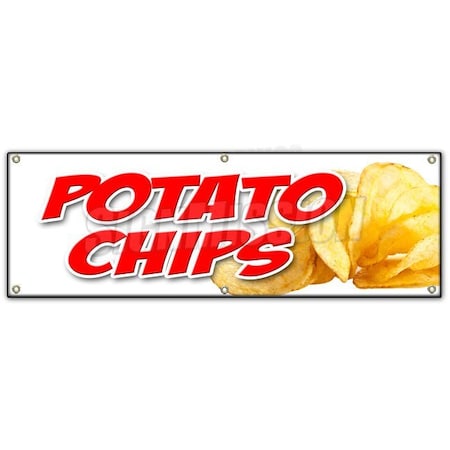Signmission POTATO CHIPS BANNER SIGN kettle bar b que fresh made warm hot crisps B-72 Potato Chip